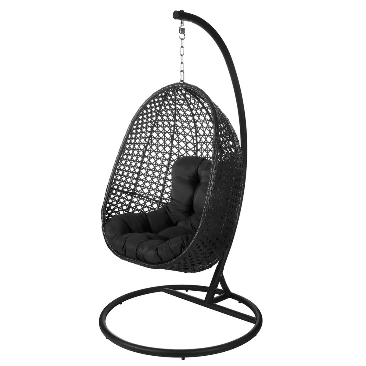 Sedia a Dondolo Dido 190 x 95 x 95 cm Nero Rattan