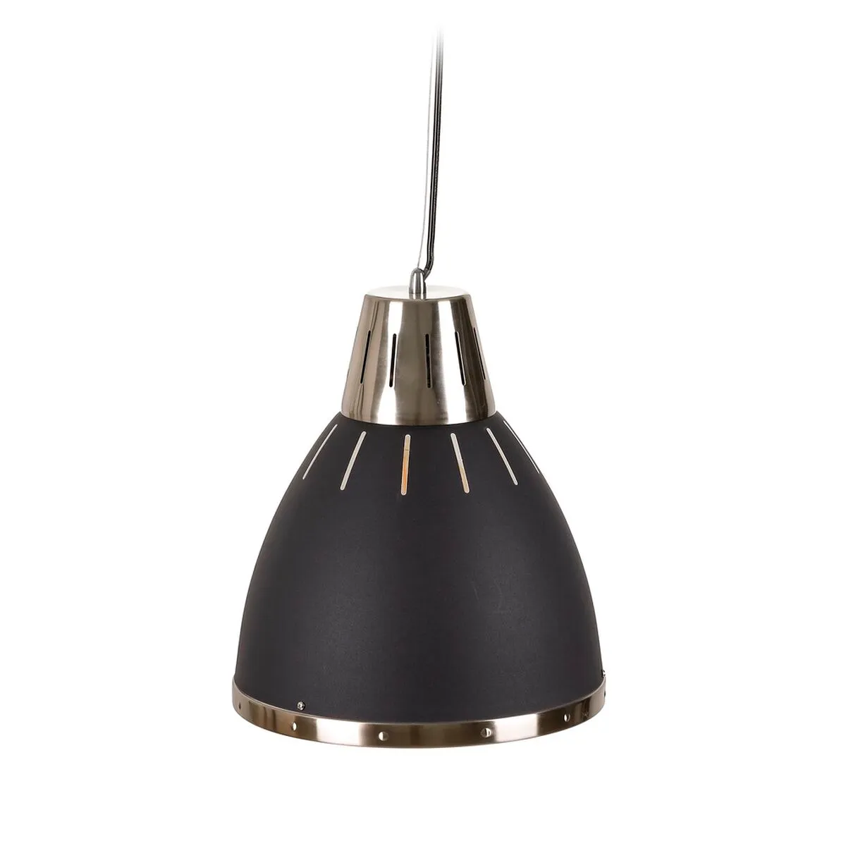 Lampadario Nero Metallo 30 x 30 x 35 cm industriale