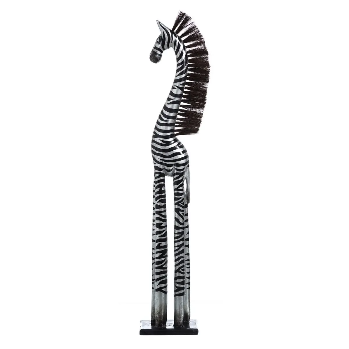 Statua Decorativa Nero Argentato Legno 19 X 12 X 100 CM