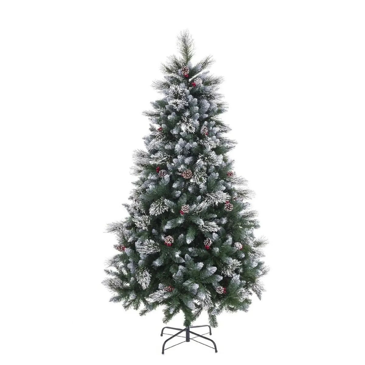 Albero di Natale Bianco Rosso Verde Naturale PVC Metallo Polietilene Plastica 180 cm