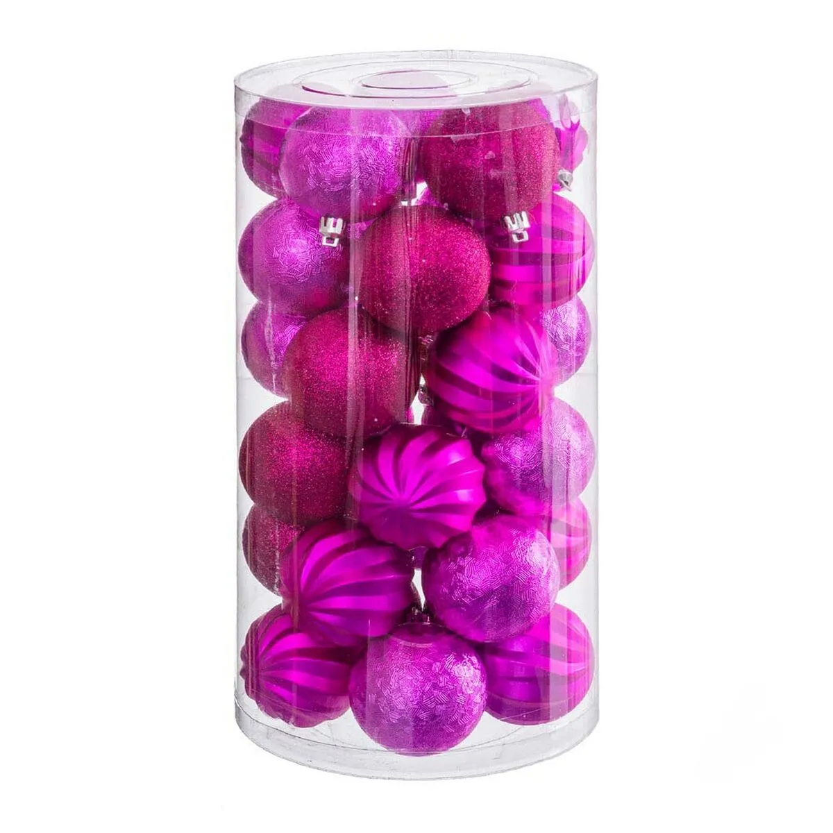 Palle di Natale Fucsia Plastica 6 x 6 x 6 cm (30 Unità)