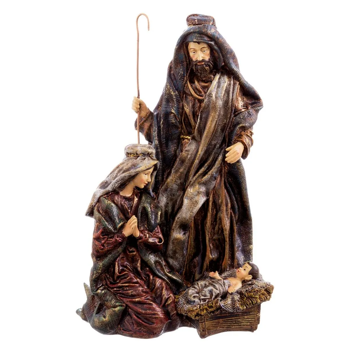 Decorazione Natalizia Natività/Presepe Multicolore Poliresina 23 x 19 x 38 cm (3 Pezzi)