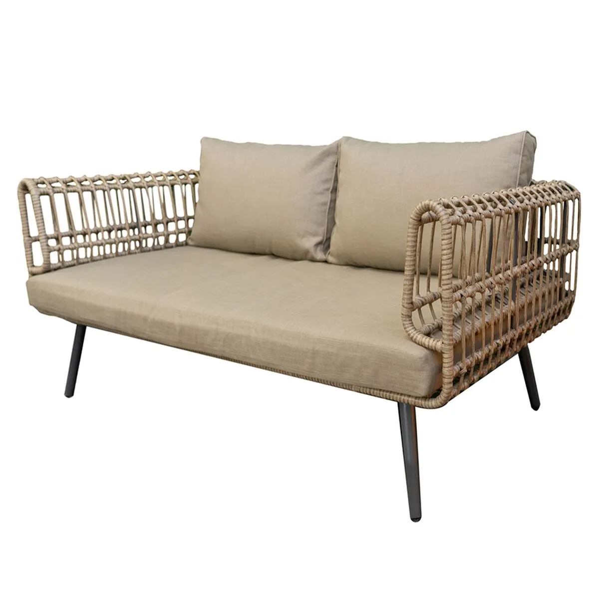 Divano a 2 Piazze Ariki Acciaio Rattan rattan sintetico 161 x 84 x 67 cm