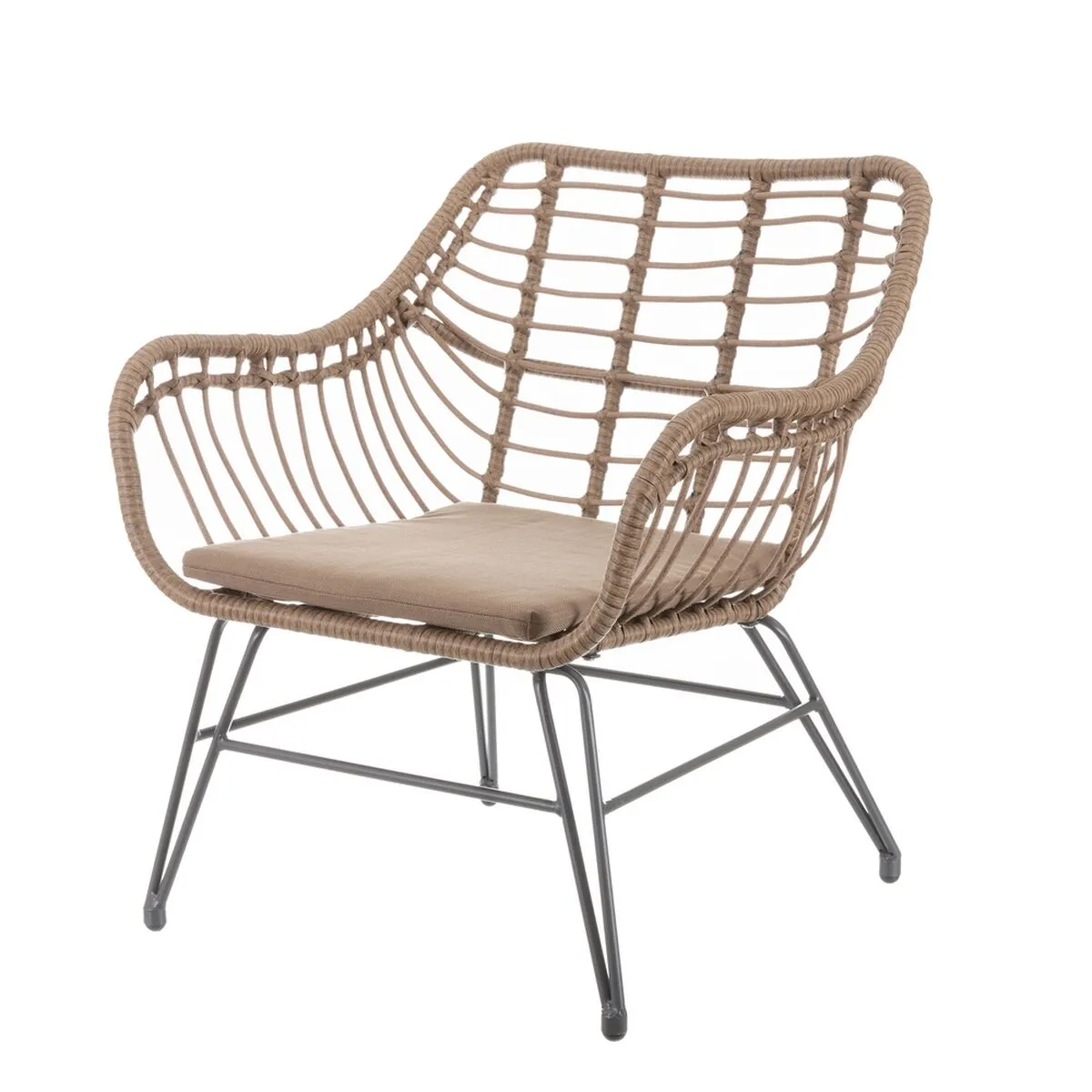 Sedia da giardino Ariki 65 x 62 x 76 cm rattan sintetico Acciaio Grafite