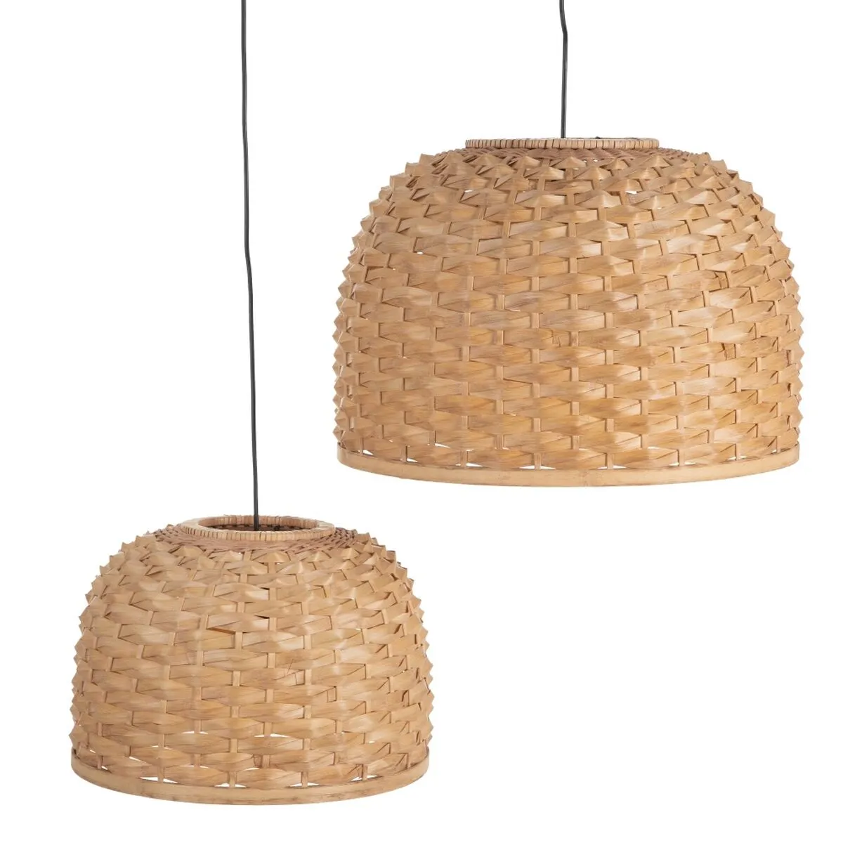 Lampadario 51 x 51 x 35,5 cm Naturale (2 Unità)