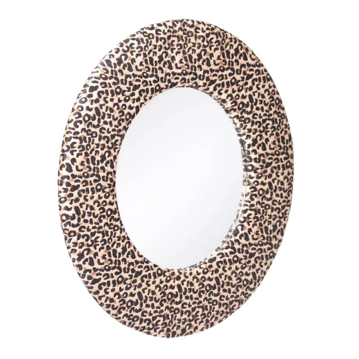 Specchio da parete 48 x 2 x 48 cm Tessuto Sintetico Leopardo DMF