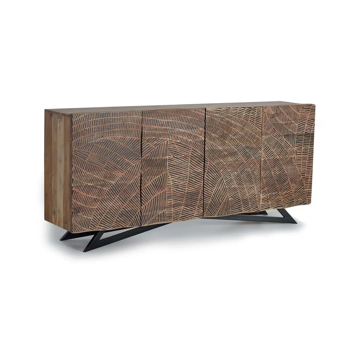 Credenza Alexandra House Living Naturale Metallo Legno di acacia 200 x 90 x 40 cm