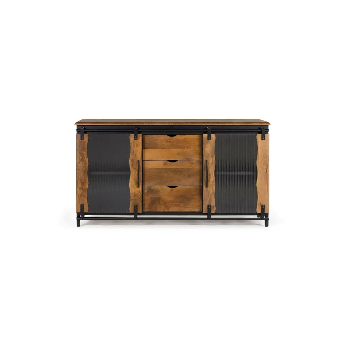 Credenza Alexandra House Living Nero Metallo Legno di mango 150 x 80 x 40 cm