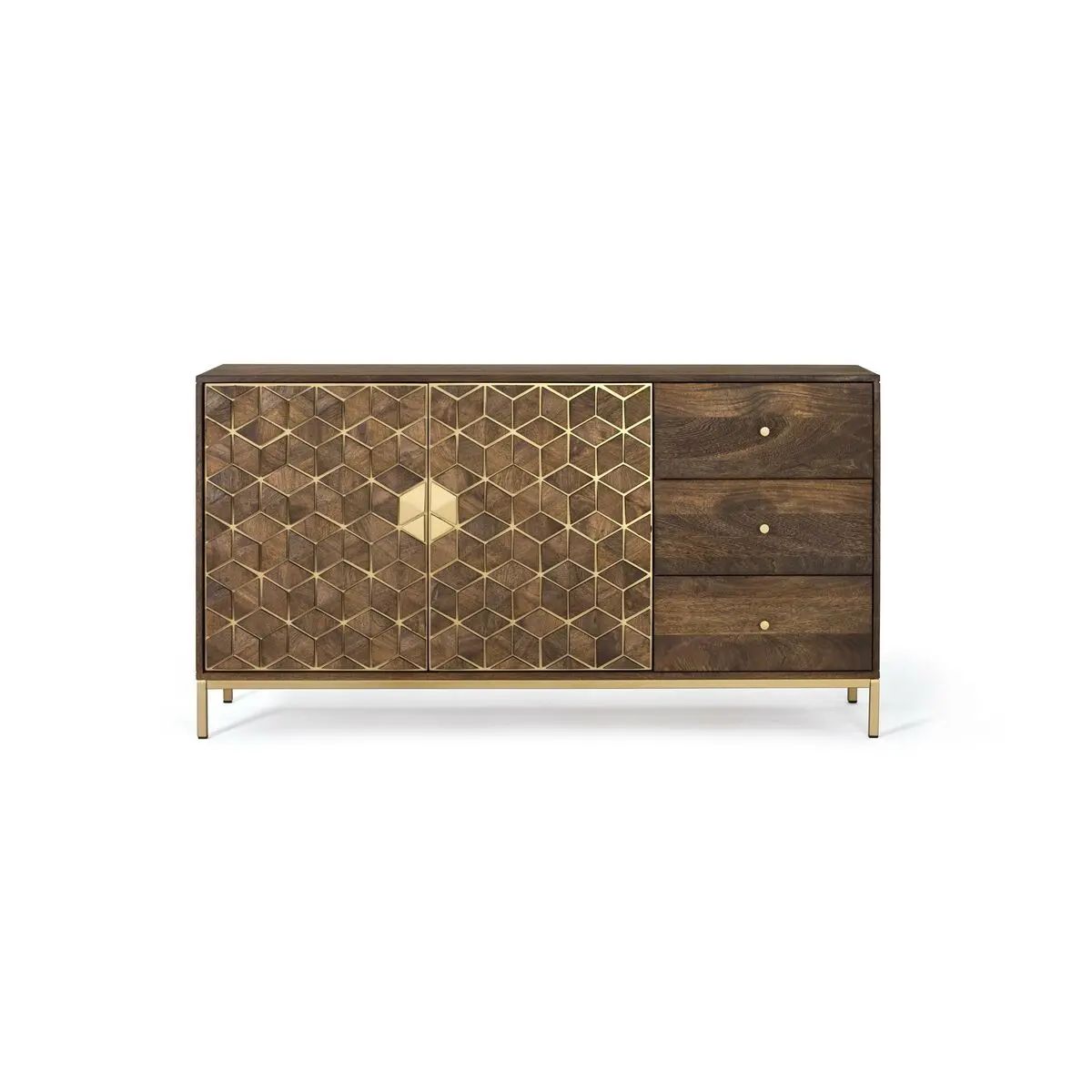 Credenza Alexandra House Living Legno di noce Metallo Legno di mango 145 x 77 x 40 cm