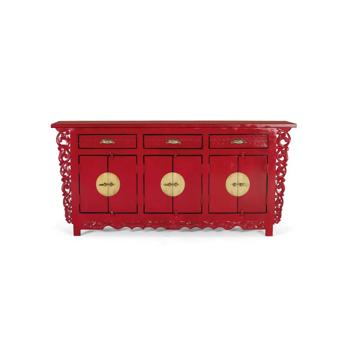 Credenza Alexandra House Living Rosso Legno di mango 180 x 84 x 40 cm