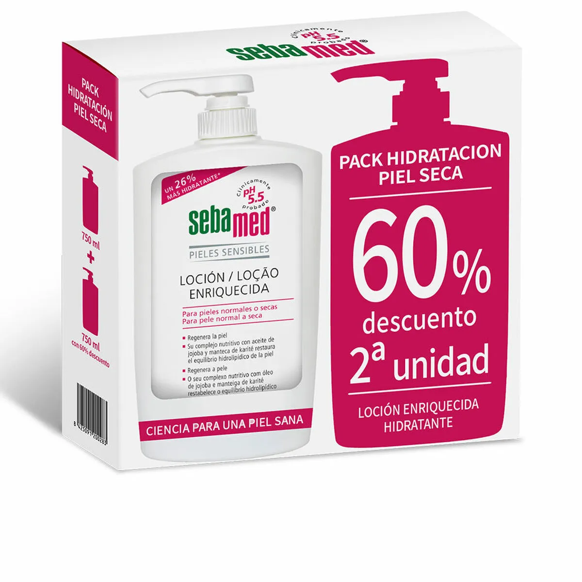 Lozione Corpo Sebamed Pelle Secca Pelle sensibile 2 x 750 ml Rigenerante