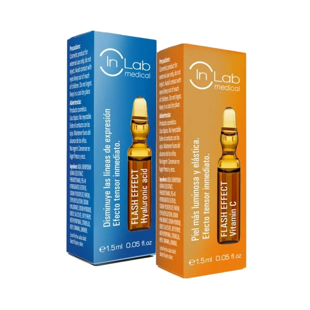 Fiale Inlab Flash Effect Duo Acido Ialuronico Vitamina C 15 ml (2 x 1,5 ml)