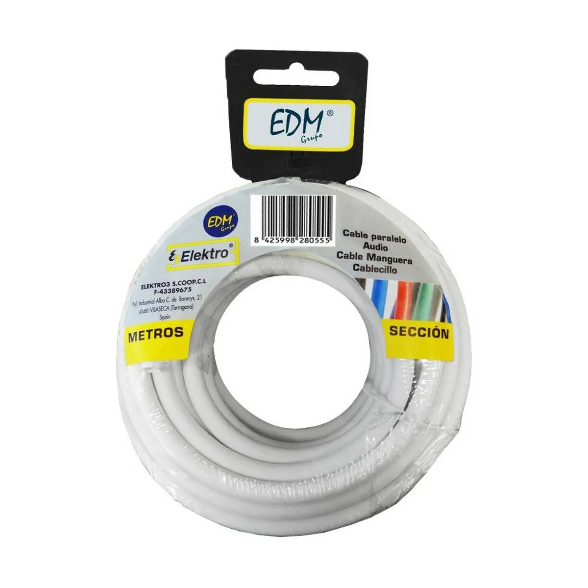 Cavo EDM 2 X 0,5 mm Bianco Multicolore 50 m