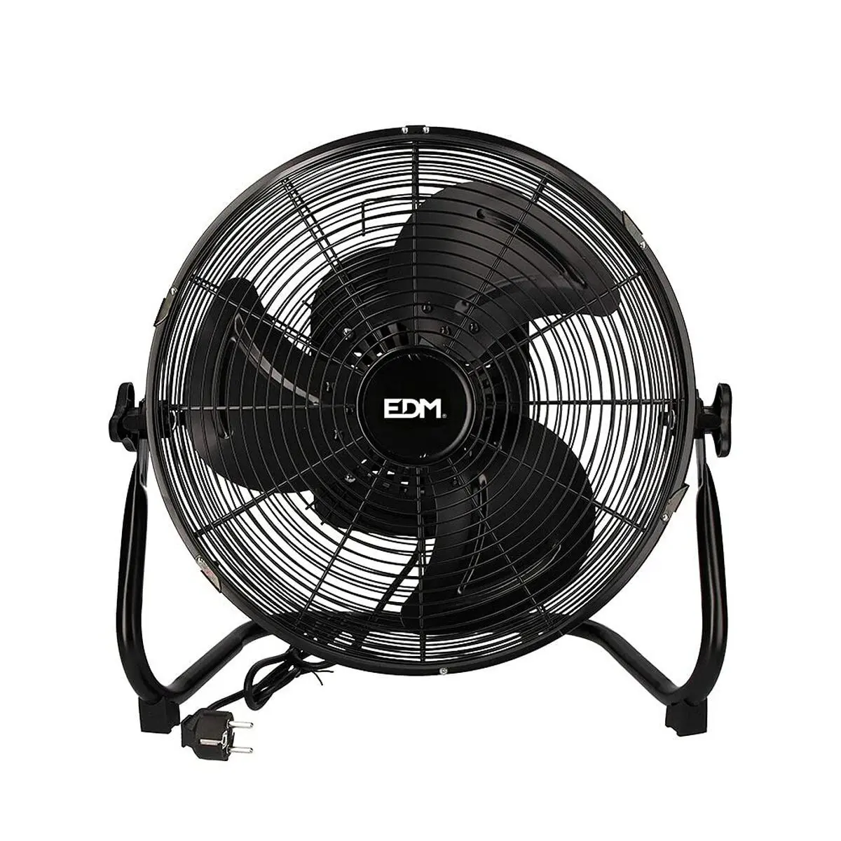 Ventilatore da Terra EDM industriale Oscillazione Nero 60 W Ø 40 x 51,5 cm