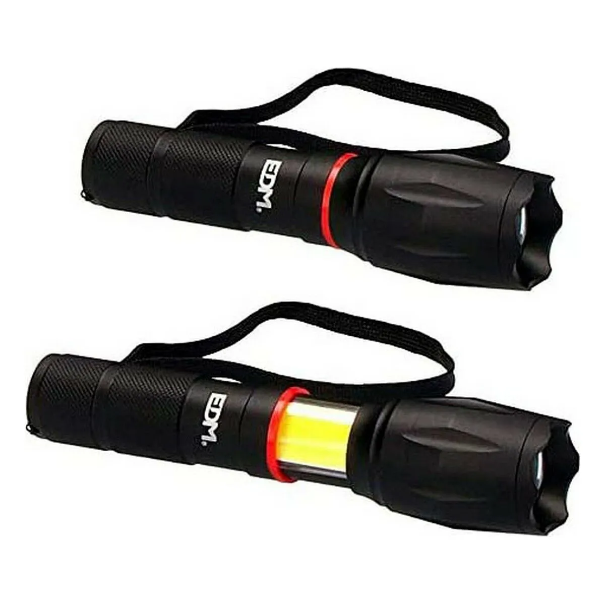 Torcia LED Estensibile EDM Cob XL Zoom Nero Alluminio 5 W 210 Lm