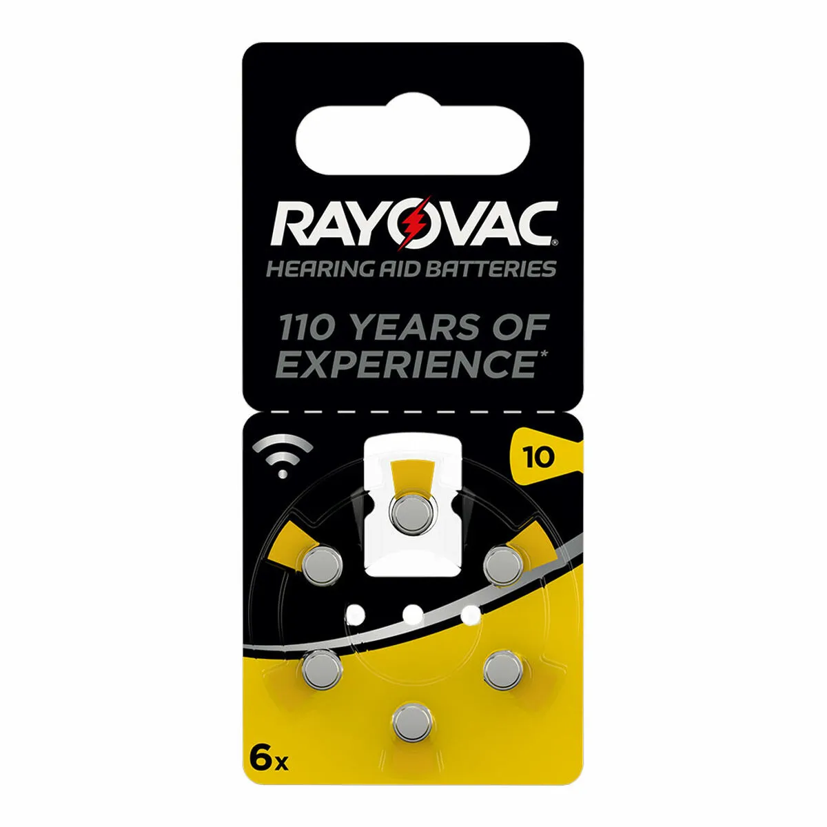 Batterie a Bottone a Litio Rayovac Compatibile con apparecchi acustici ZA10 1,4 V (6 Unità)