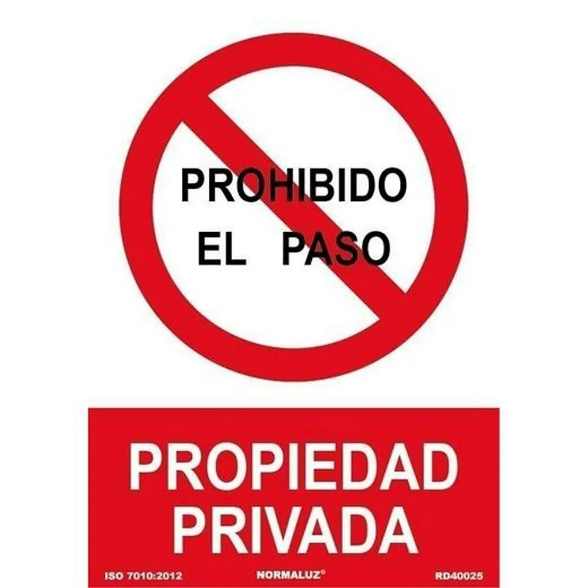 Insegna Archivo 2000 "PROHIBIDO EL PASO PROPIEDAD PRIVADA" polipropilene 32 x 30 cm