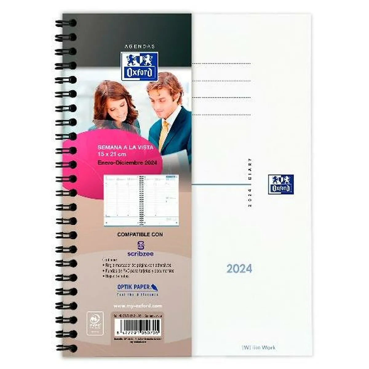 Ricarica dell'Agenda Oxford My Fab' 2024 A5 128 Fogli 15 x 21 cm