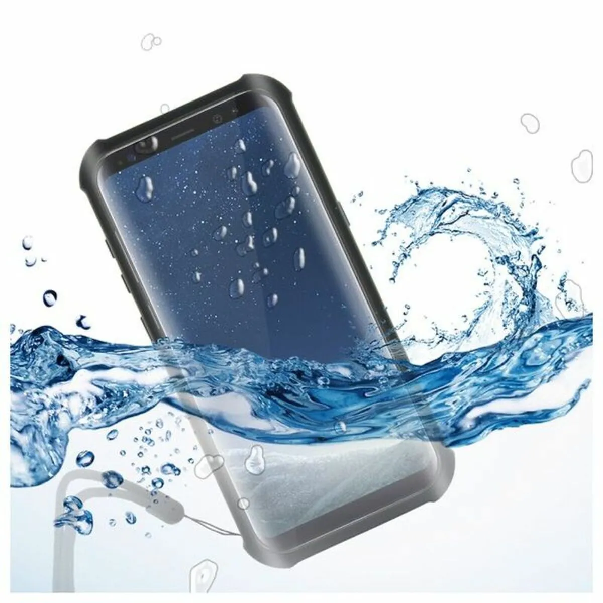 Custodia Subacquea Samsung Galaxy S8+ KSIX Aqua Case Nero Trasparente