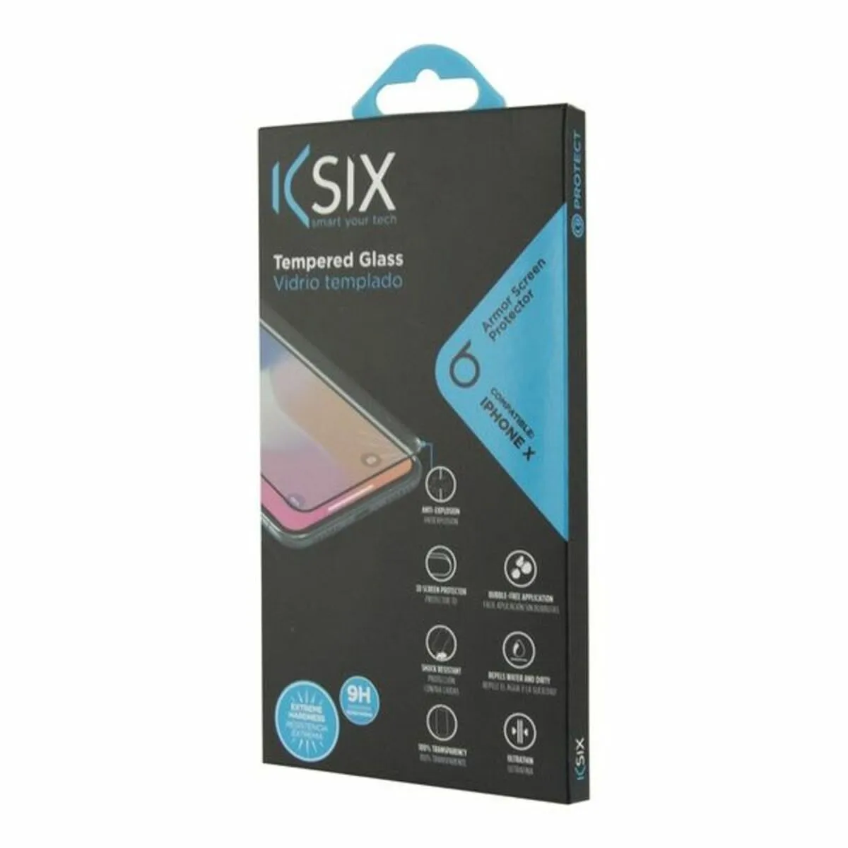 Protettore Schermo Vetro Temprato per Cellulare Iphone X-Xs KSIX Armor Nero