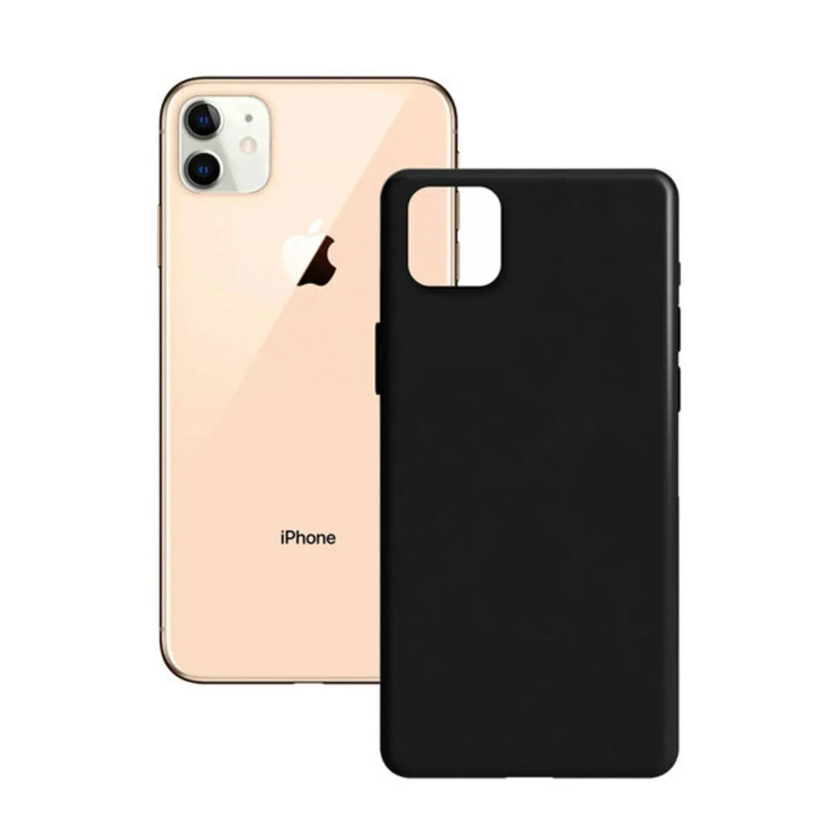 Custodia per Cellulare Iphone 12 Mini KSIX Nero iPhone 12 Mini