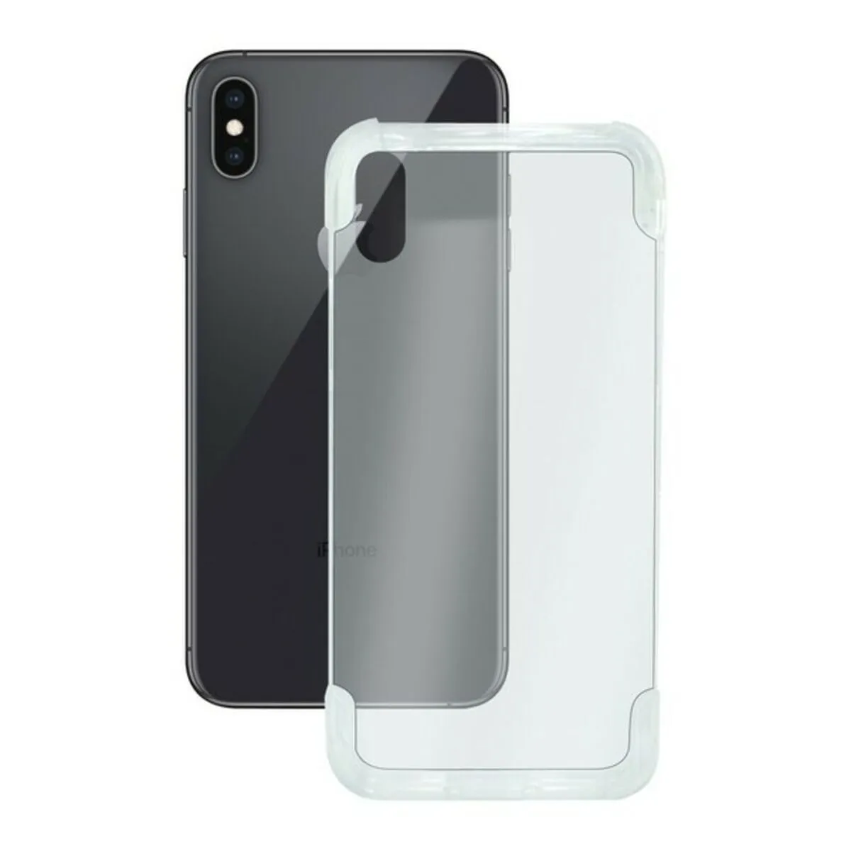 Custodia per Cellulare Iphone Xs Max KSIX Flex Armor Trasparente