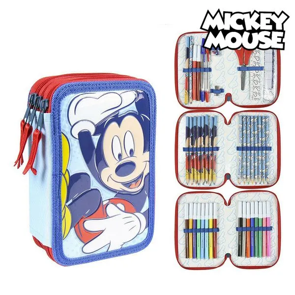 Plumier Triplo Giotto Mickey Mouse (43 pcs) Azzurro