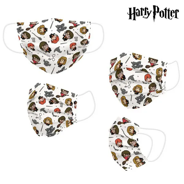 Mascherina Igienica in Stoffa Riutilizzabile Harry Potter Beige