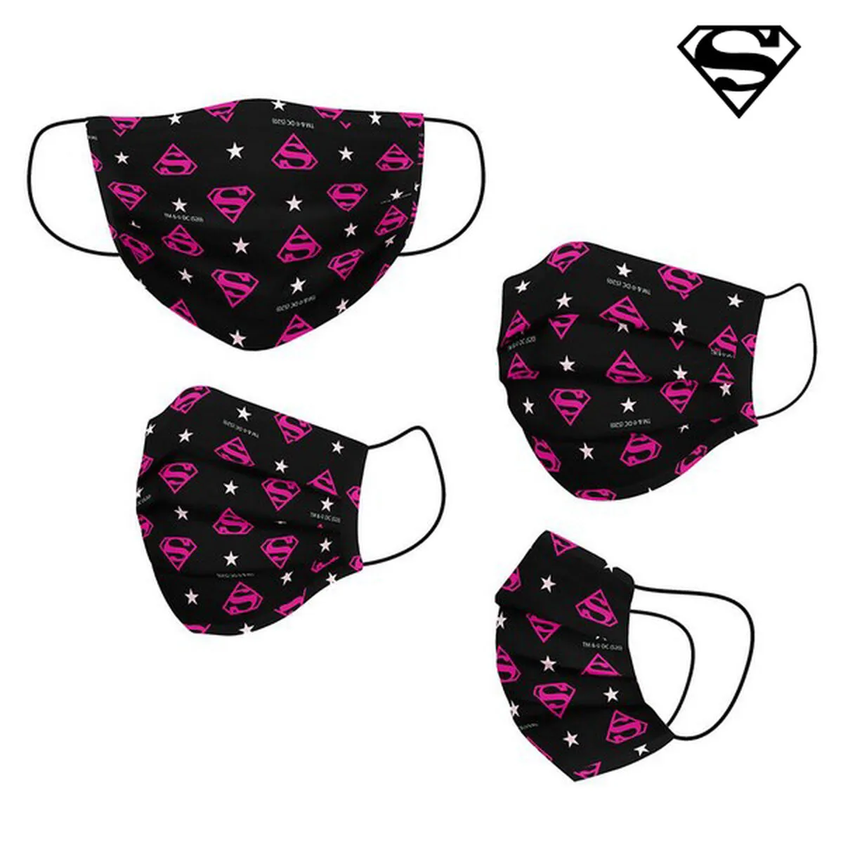 Mascherina Igienica in Stoffa Riutilizzabile DC Super Hero Girls Adulto Nero