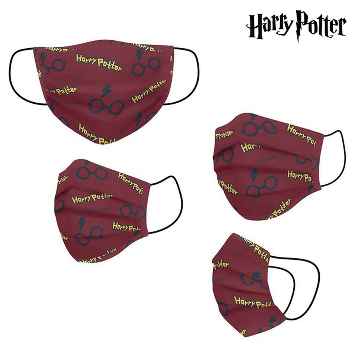 Mascherina Igienica in Stoffa Riutilizzabile Harry Potter Adulto Rosso