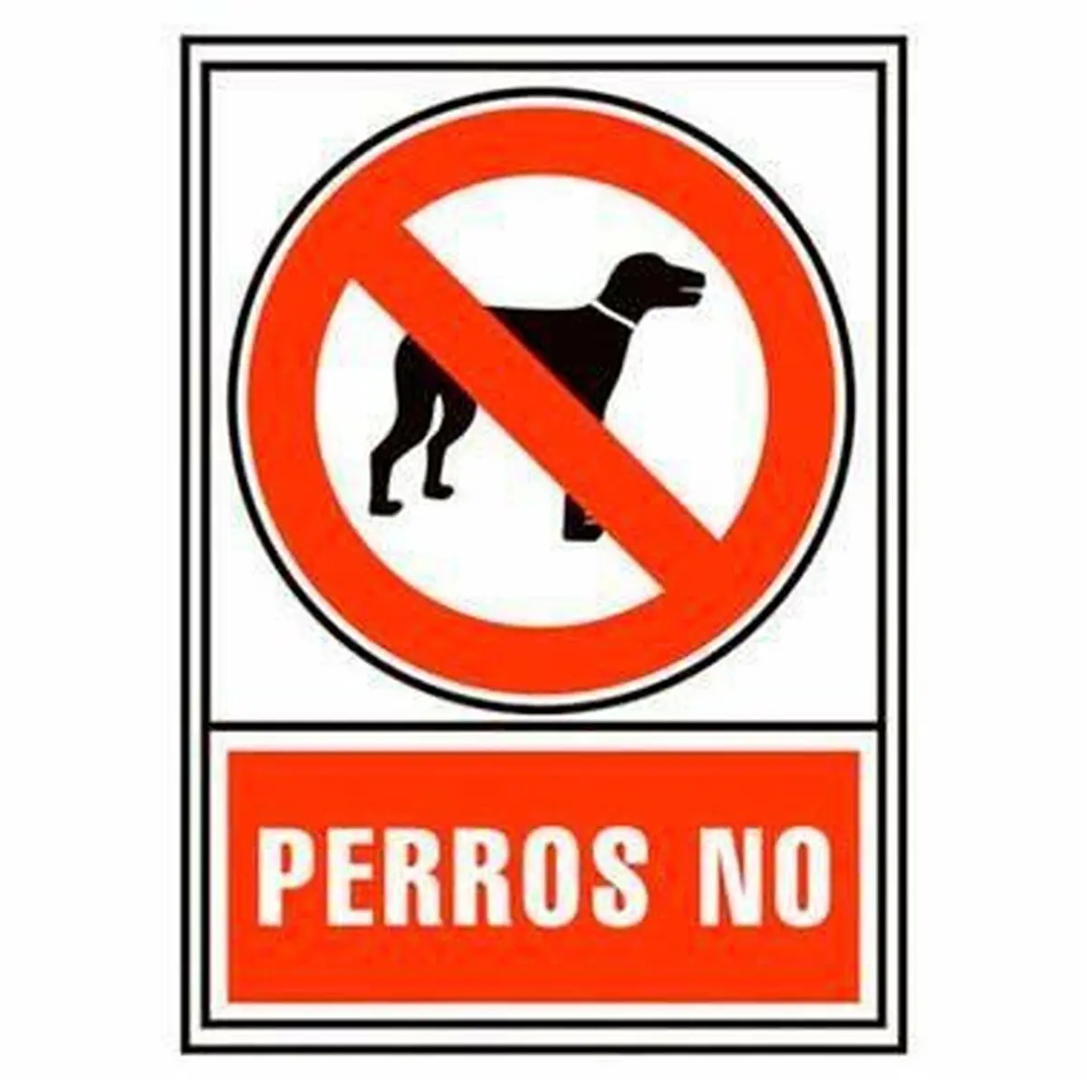 Insegna Archivo 2000 "PERROS NO" PVC 210 x 297 mm