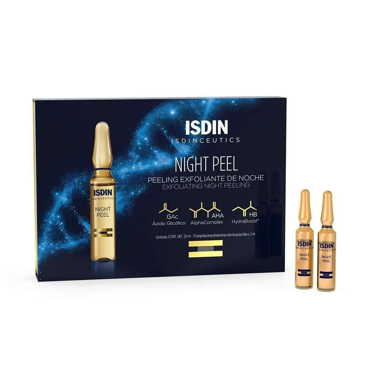 Siero Esfoliante Isdin Night Peel Fiale 2 ml x 10 Notte (10 Unità)