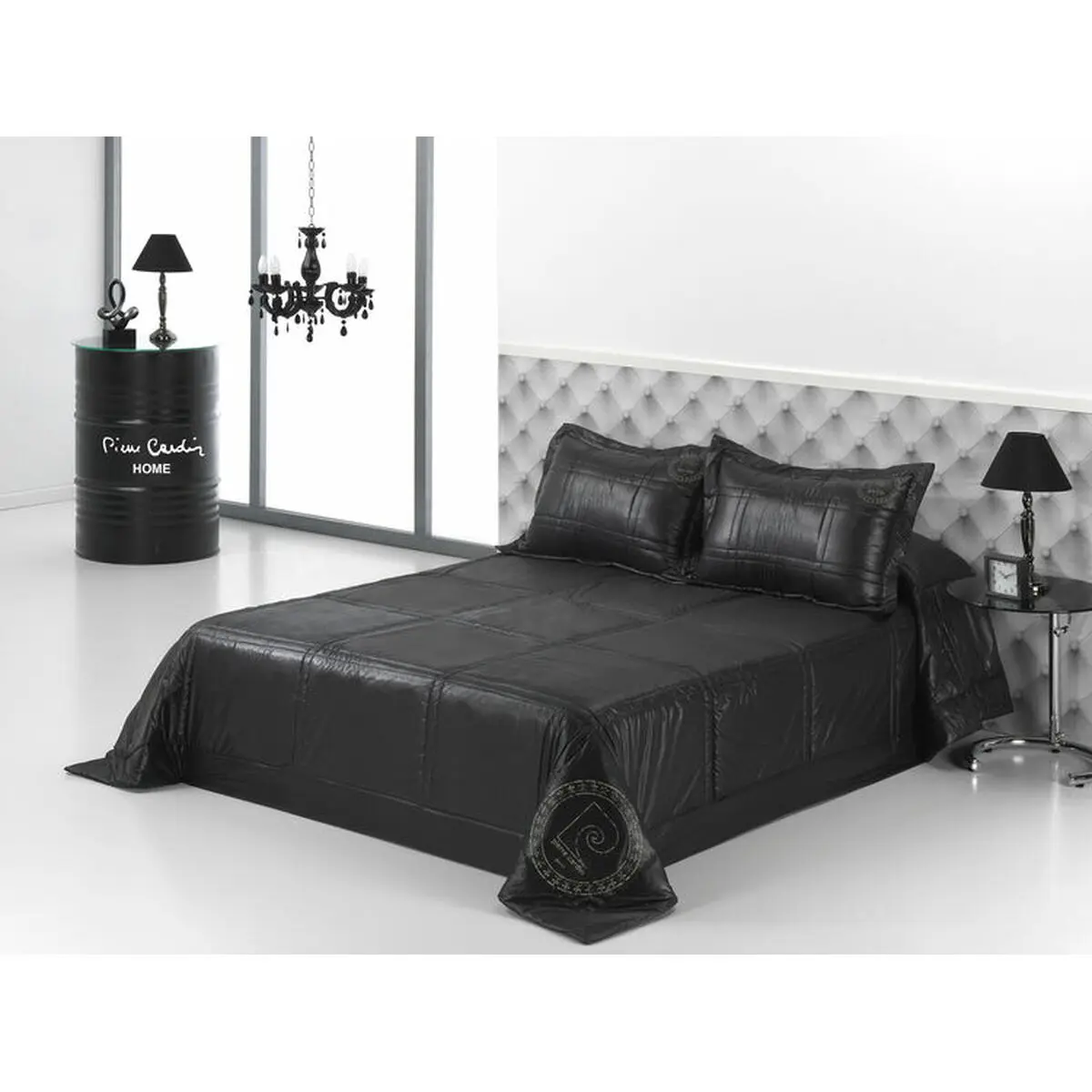 Trapunta Hosteline BLACK LINE Nero Singolo (2 Pezzi)