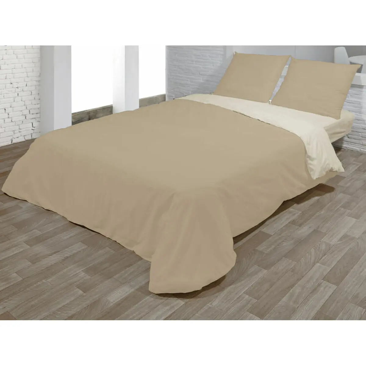 Set di copripiumino Hosteline VEGAS Beige Singolo 2 Pezzi