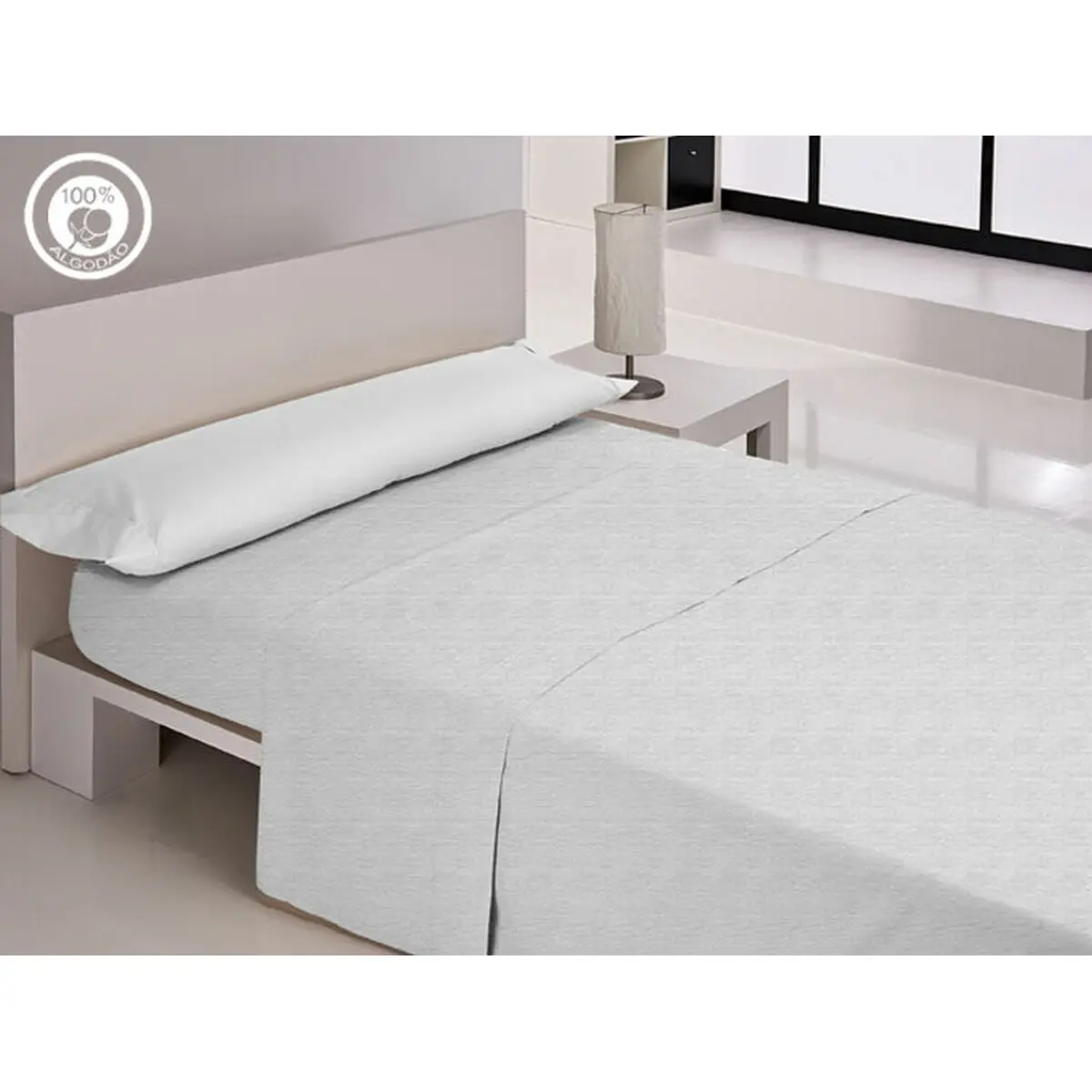 Federa Happy Home LISOS COTTON Bianco Matrimoniale 144 Fili 45 x 70 cm (2 Unità)