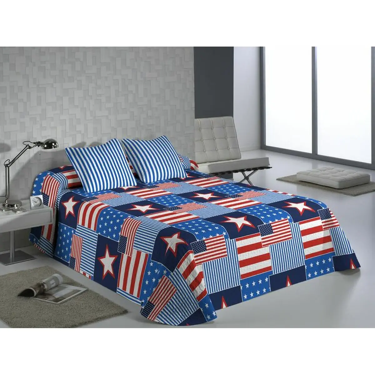 Trapunta Hosteline USA Azzurro Osimano (3 Pezzi)