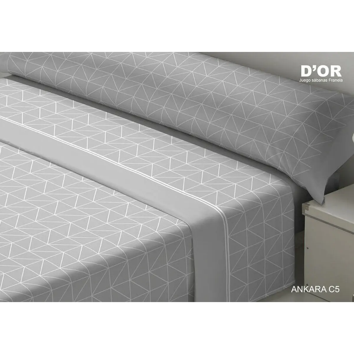 Set di Lenzuola D'Or ANKARA Grigio Singolo Franela