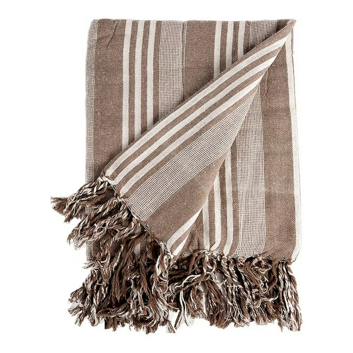 Foulard Multiuso Righe Beige Bianco (205 x 235 cm)