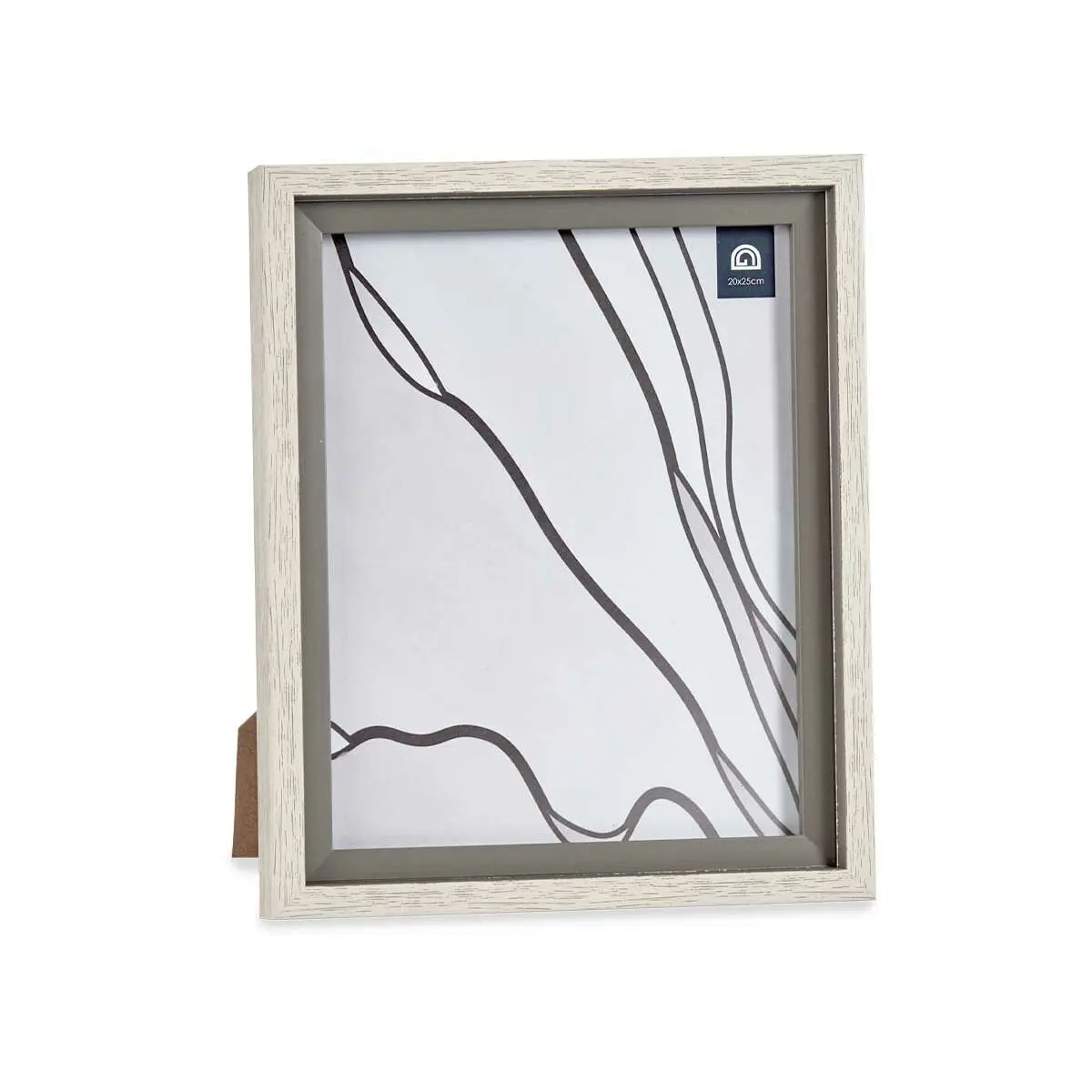 Cornice Portafoto Grigio Marrone 24 x 2 x 29 cm Cristallo Legno Plastica