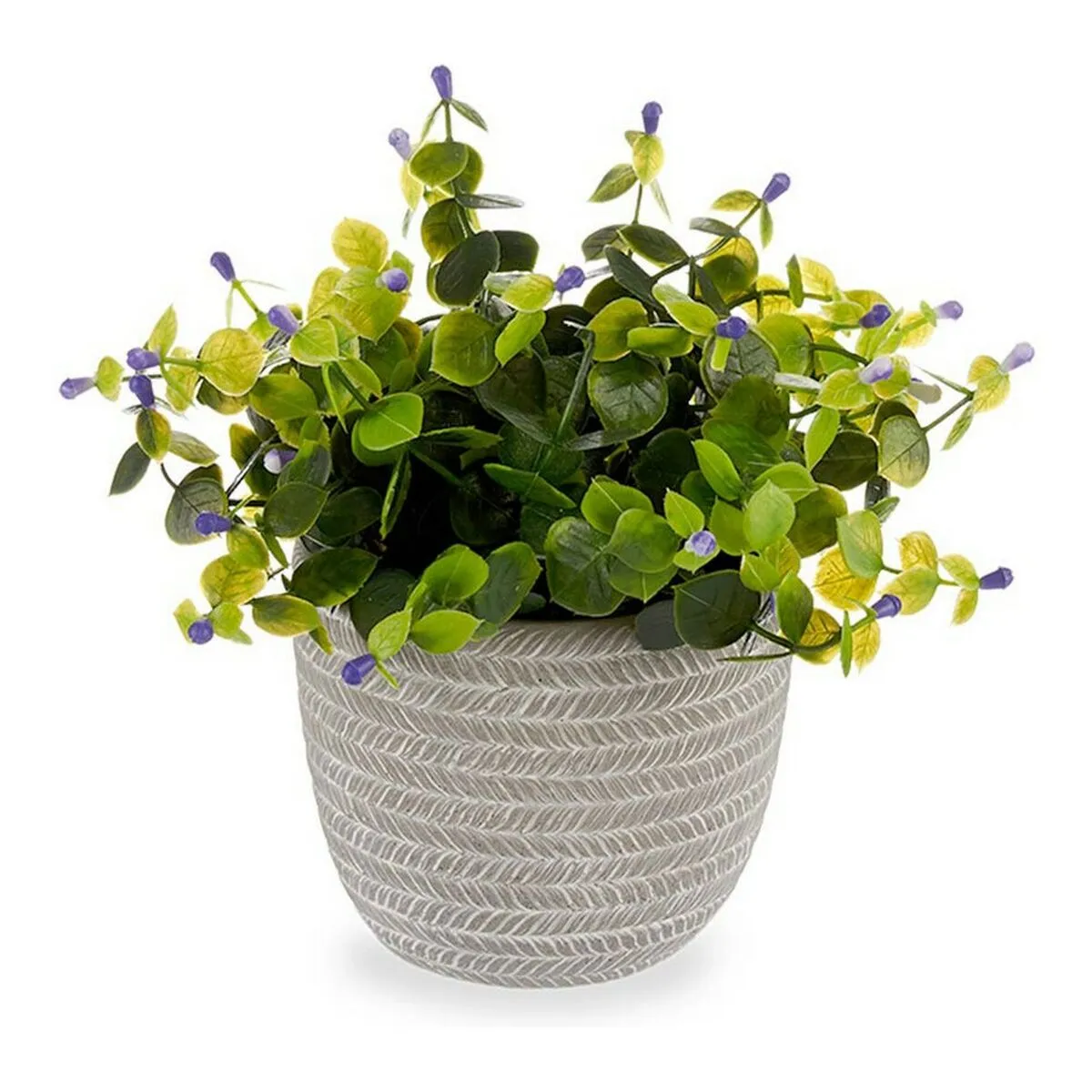 Pianta Decorativa Lilla Fiori Grigio Viola Verde Plastica