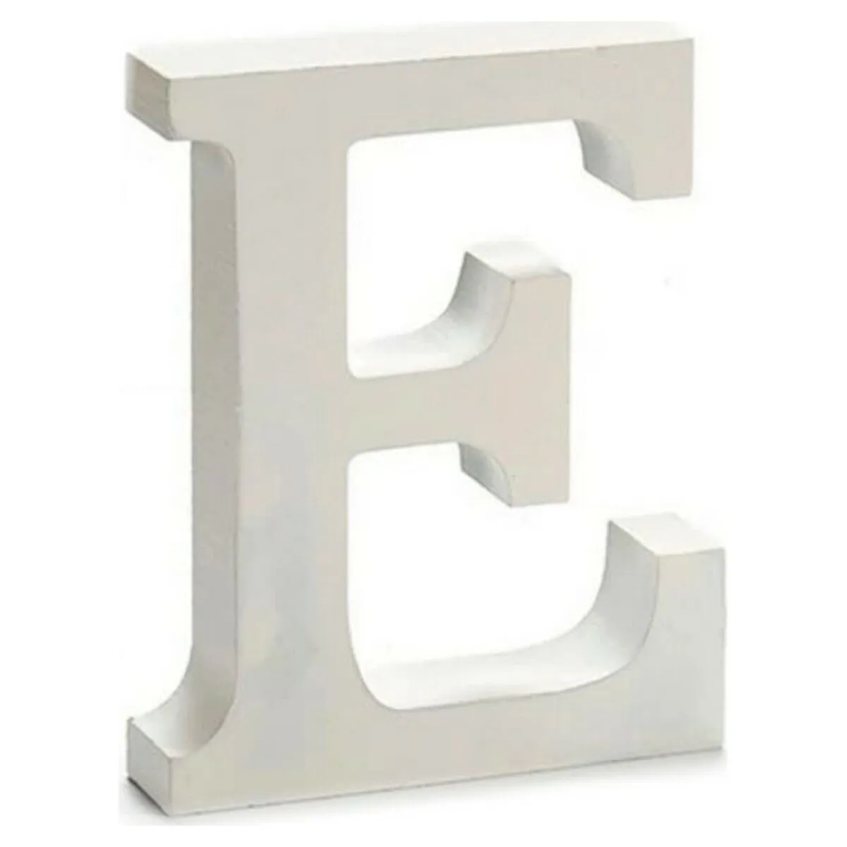 Lettera E Bianco Legno 16 x 14,5 cm