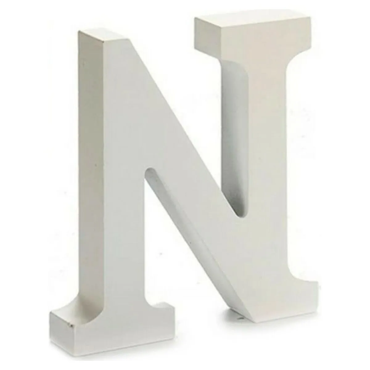 Lettera N Bianco Legno 16 x 14,5 cm