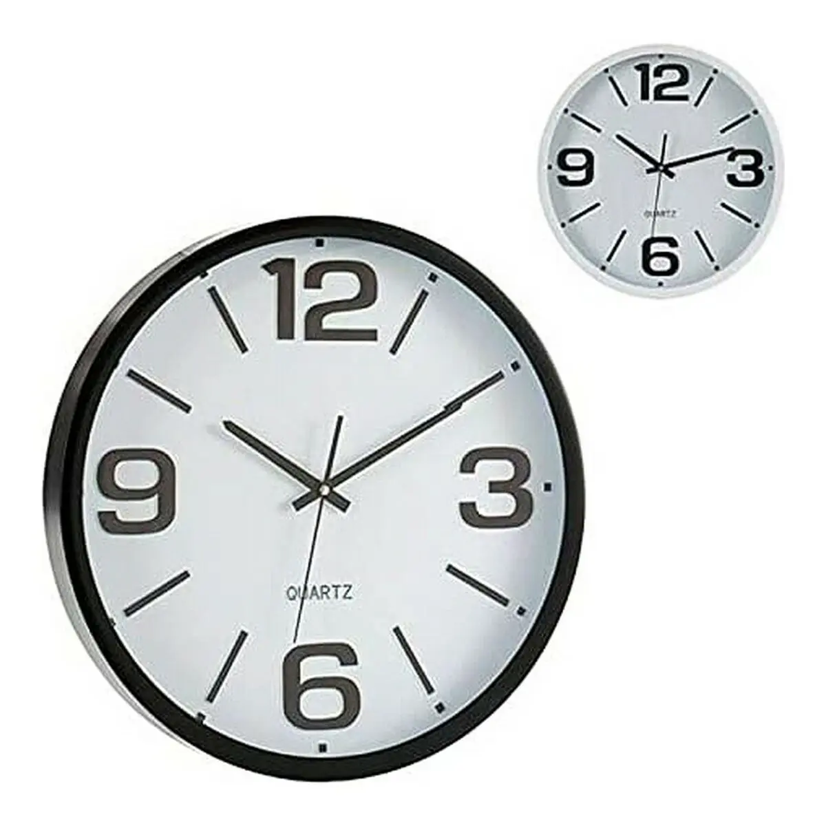 Orologio Bianco Nero Cristallo Plastica 40 x 5 x 40 cm