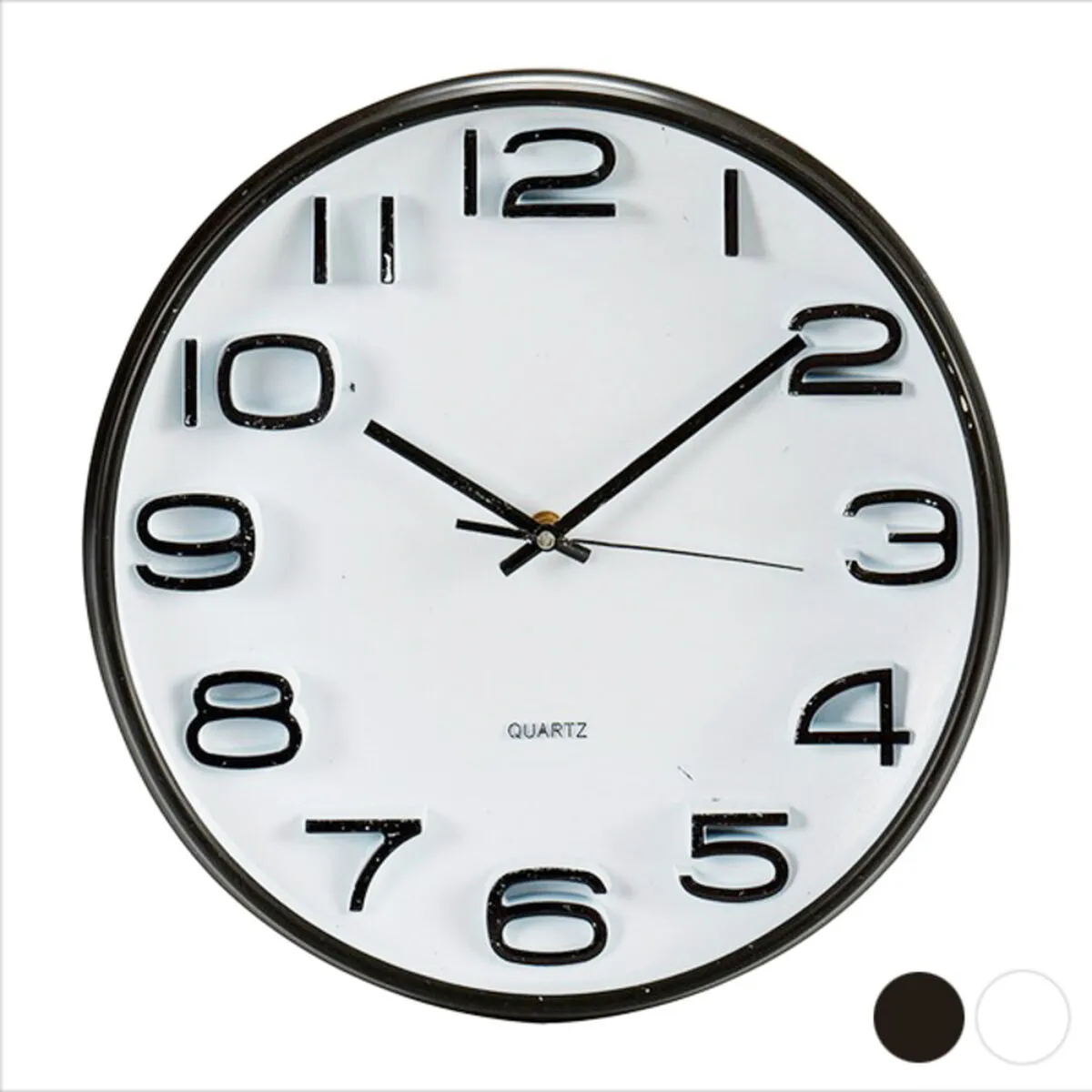 Orologio da Parete Nero Bianco Plastica Vetro