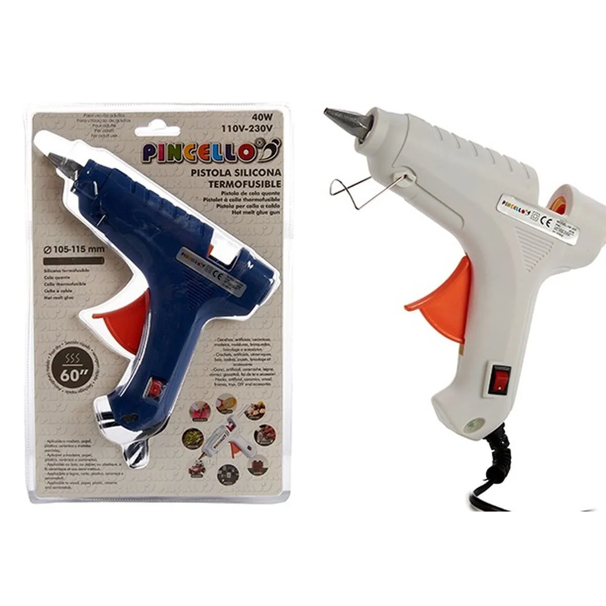 Pistola in silicone Metallo Plastica