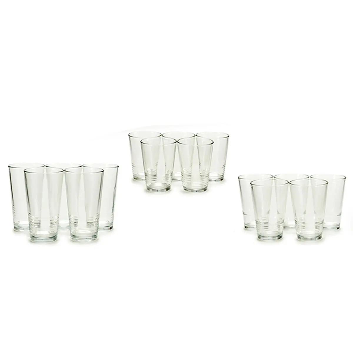 Set di Bicchieri 41015 Trasparente Vetro 6 x (51 cl) / 6 x (34 cl) / 6 x (23 cl)