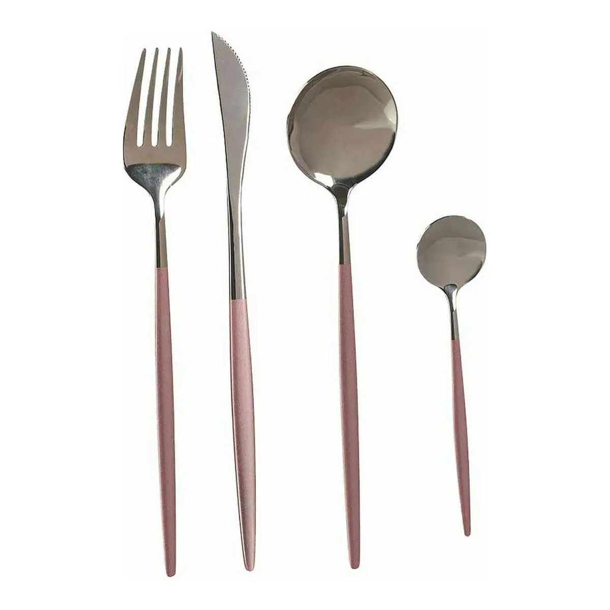 Set di Posate Argentato Rosa Acciaio inossidabile (8 pcs)