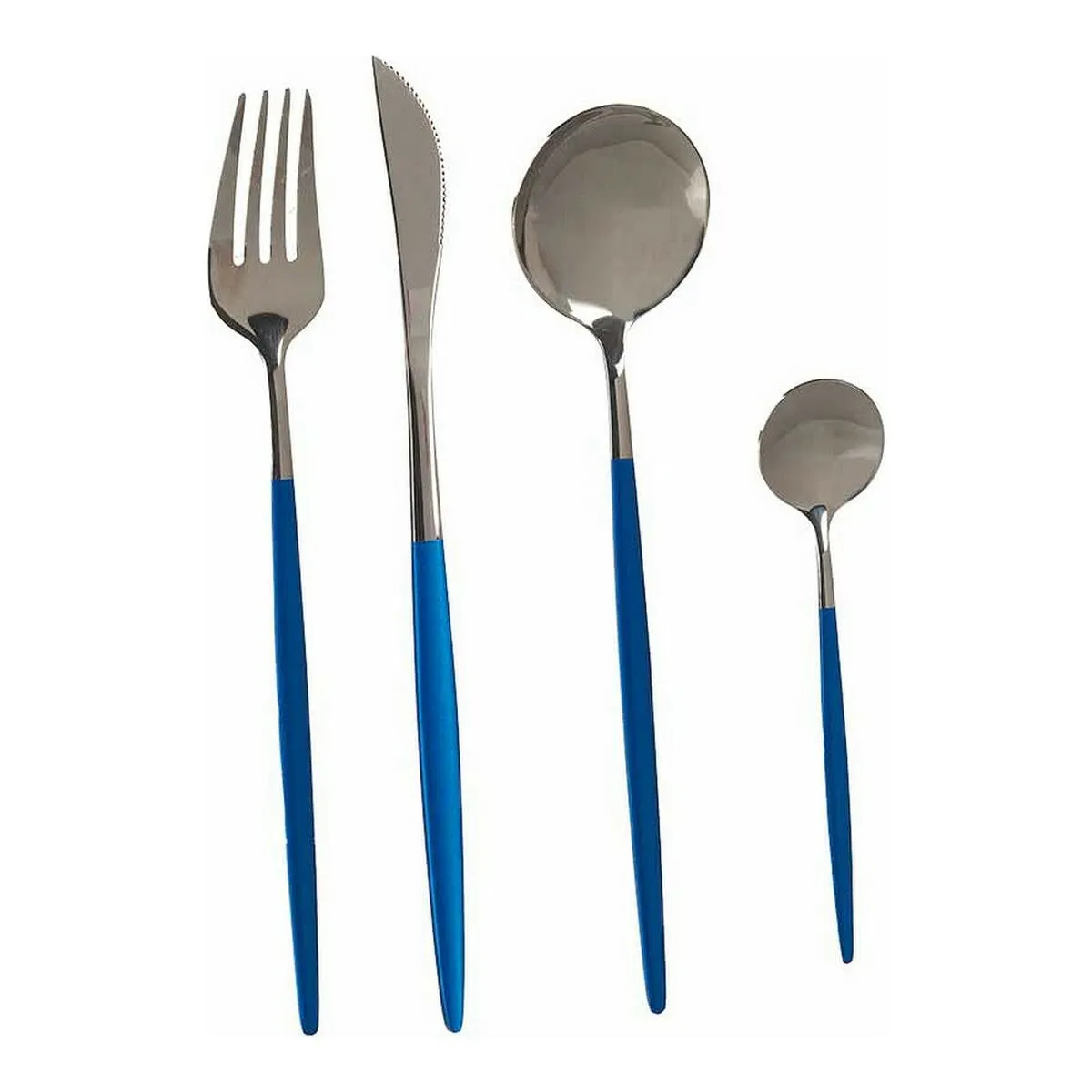 Set di Posate Argentato Azzurro Acciaio inossidabile (8 pcs)