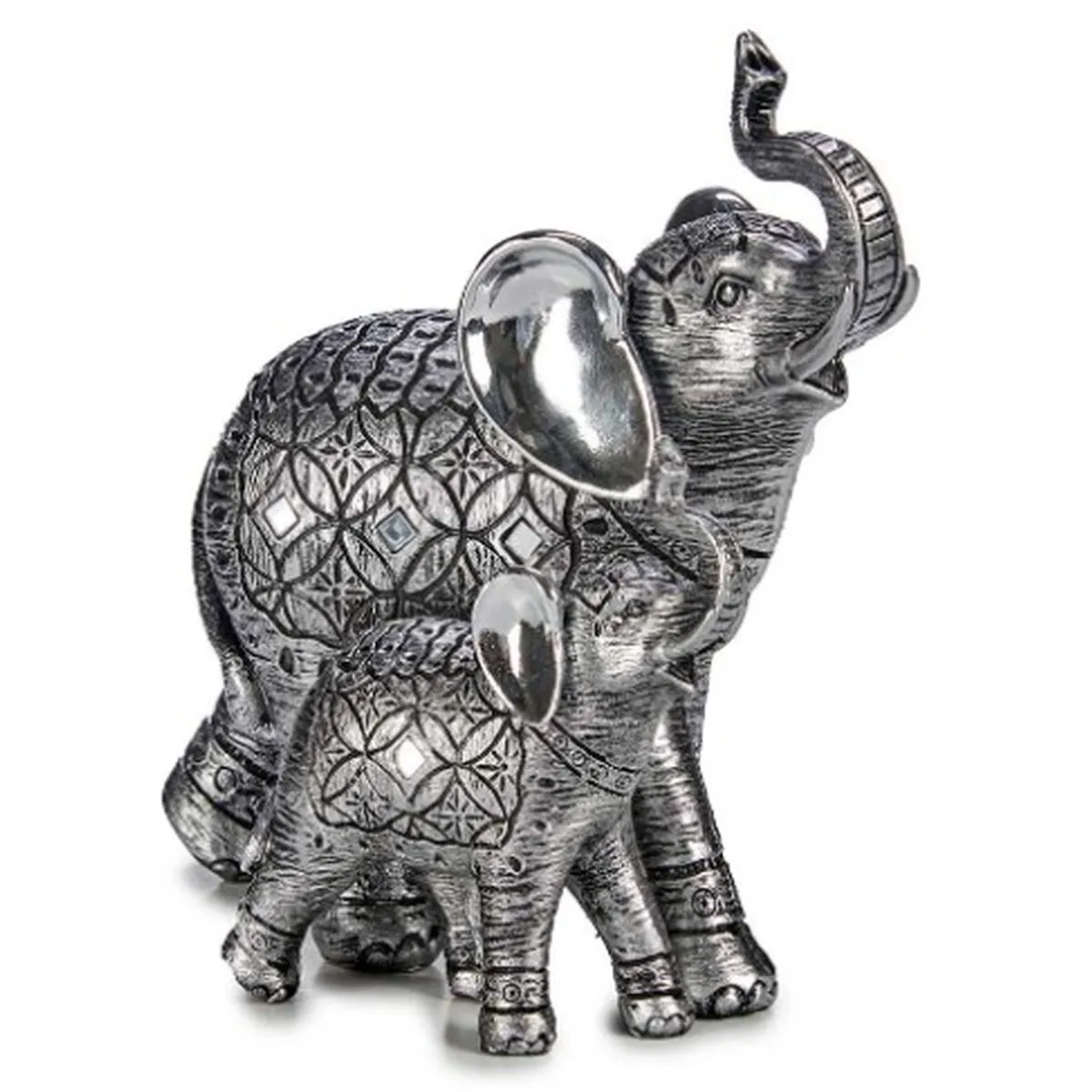 Statua Decorativa Elefante Argentato 21,5 x 20,5 x 11 cm