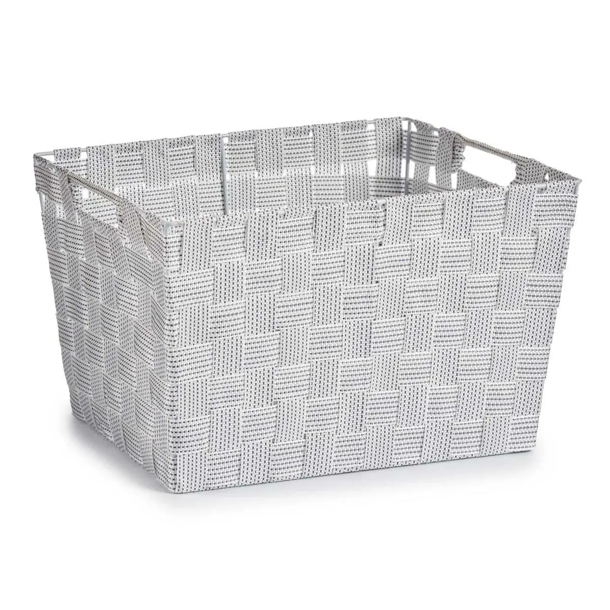 Cestino Intrecciato 25 x 20 x 35 cm Stoffa Bianco